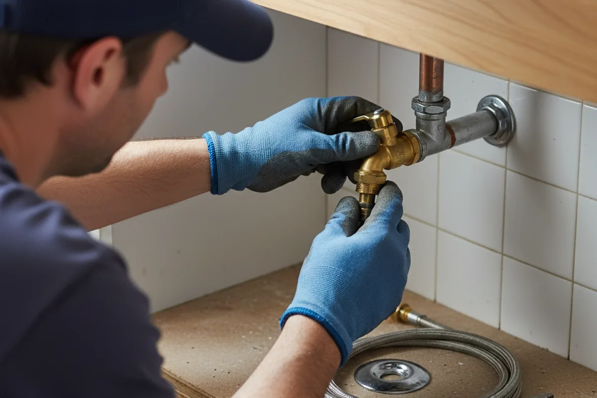 Shutoff valve and fitting work during Emergency Plumbing in Louisa